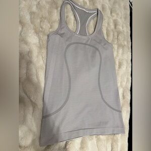 Lululemon Tank Top - sweat life- black/white striped racer back tank - 4